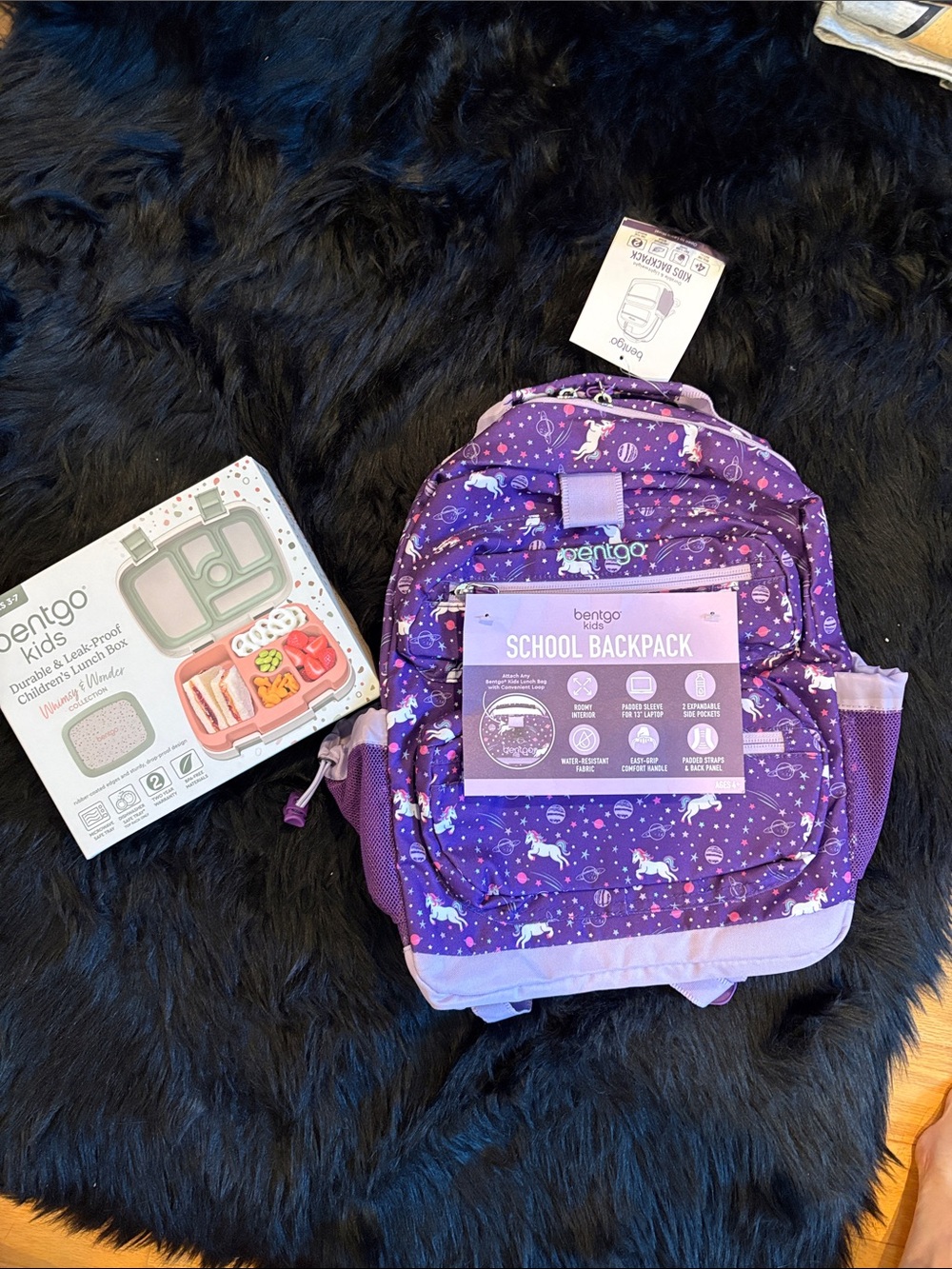 bentgo Kids Purple Unicorn School Backpack